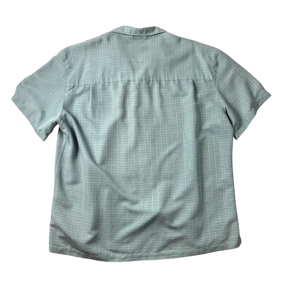 Island Shores Men's SS Button Rayon Blend Shirt  XL  Blue-Green Coastal Vacation - Picture 2 of 8
